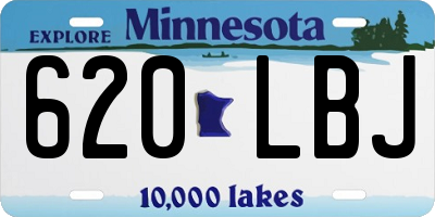 MN license plate 620LBJ
