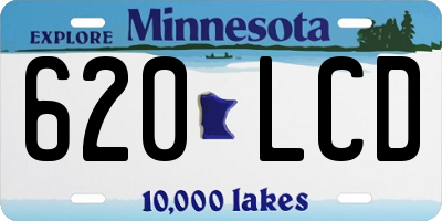 MN license plate 620LCD