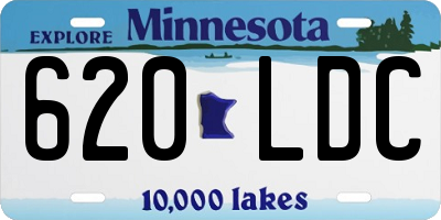 MN license plate 620LDC