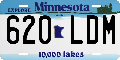 MN license plate 620LDM