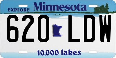 MN license plate 620LDW