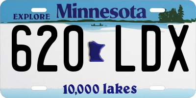 MN license plate 620LDX