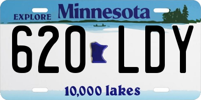 MN license plate 620LDY