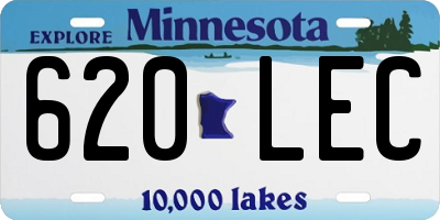 MN license plate 620LEC