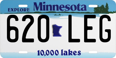 MN license plate 620LEG