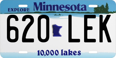 MN license plate 620LEK