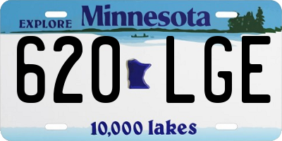MN license plate 620LGE