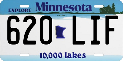 MN license plate 620LIF