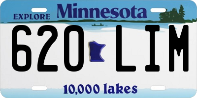 MN license plate 620LIM
