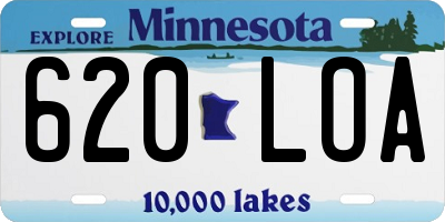 MN license plate 620LOA