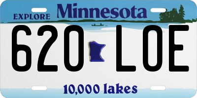 MN license plate 620LOE