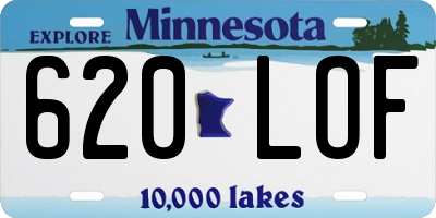 MN license plate 620LOF