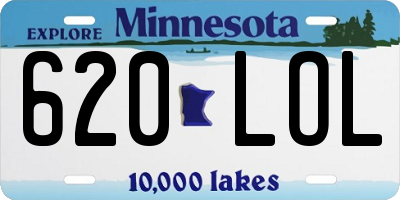 MN license plate 620LOL