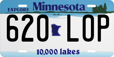 MN license plate 620LOP