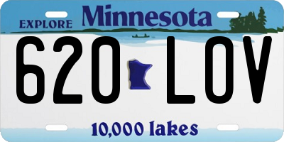 MN license plate 620LOV