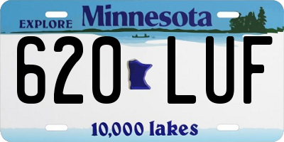 MN license plate 620LUF