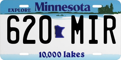 MN license plate 620MIR