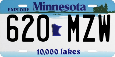 MN license plate 620MZW