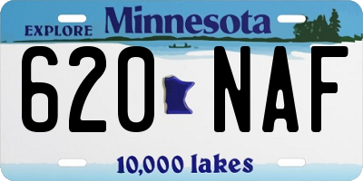 MN license plate 620NAF