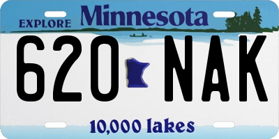 MN license plate 620NAK