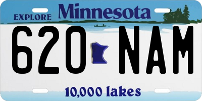 MN license plate 620NAM