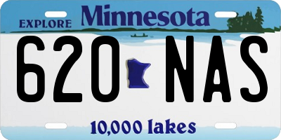 MN license plate 620NAS