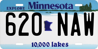 MN license plate 620NAW