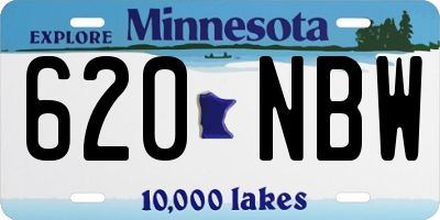 MN license plate 620NBW