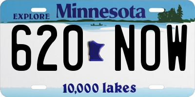 MN license plate 620NOW