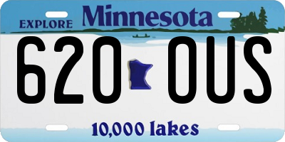 MN license plate 620OUS