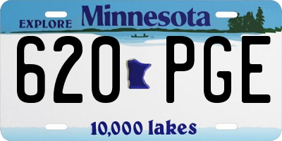 MN license plate 620PGE