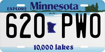 MN license plate 620PWO