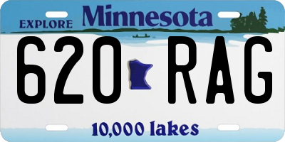 MN license plate 620RAG