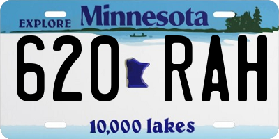 MN license plate 620RAH