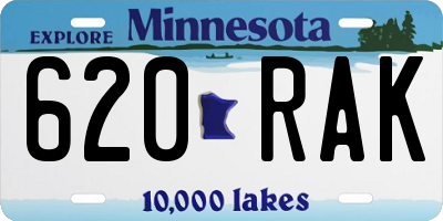 MN license plate 620RAK