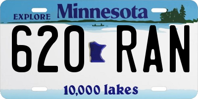 MN license plate 620RAN