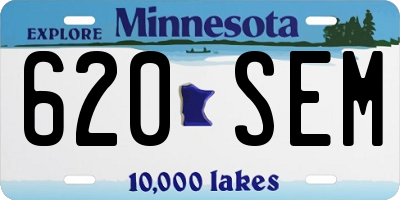 MN license plate 620SEM