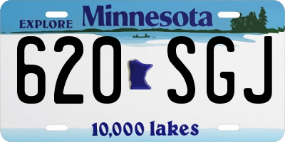MN license plate 620SGJ