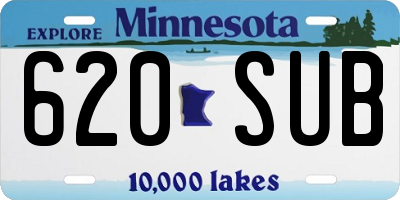 MN license plate 620SUB
