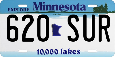 MN license plate 620SUR