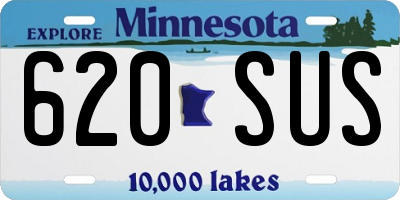 MN license plate 620SUS