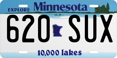 MN license plate 620SUX