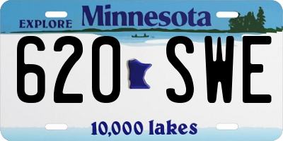 MN license plate 620SWE