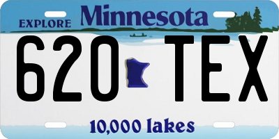 MN license plate 620TEX