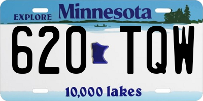 MN license plate 620TQW