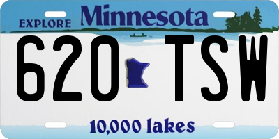 MN license plate 620TSW