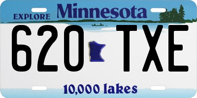 MN license plate 620TXE