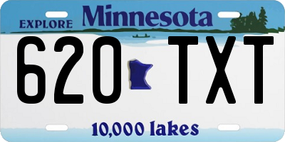 MN license plate 620TXT