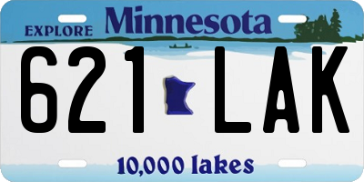 MN license plate 621LAK