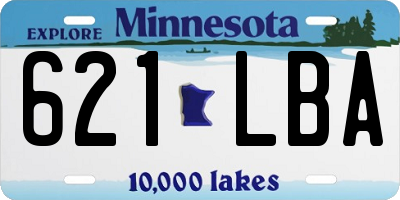MN license plate 621LBA